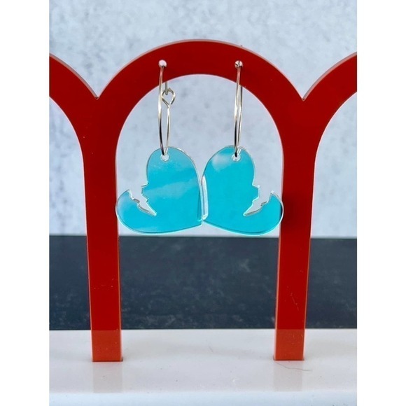 Broken Heart Iridescent Earrings - Picture 1 of 4